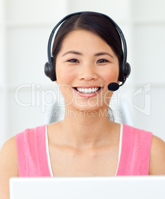 Attractive Businesswoman with headset on