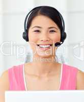 Attractive Businesswoman with headset on