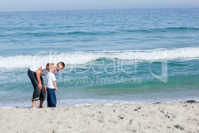 Caring Father and his son having fun