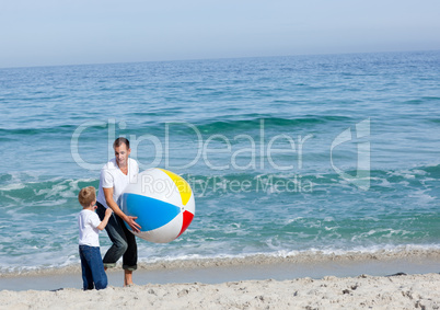 Father and his son having fun