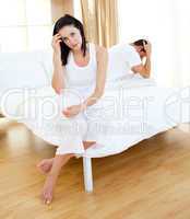Disconsolate couple finding out results of a pregnancy test