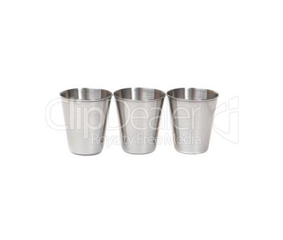 metal wineglass set isolated on a white