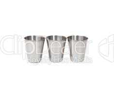 metal wineglass set isolated on a white