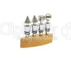 set of metal wine stopper isolated on a white