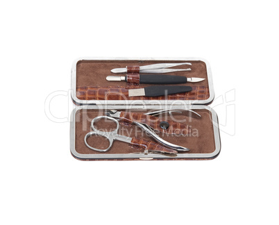 manicure set isolated on a white