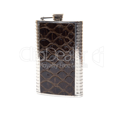 Photo of the metal flask isolated on a white