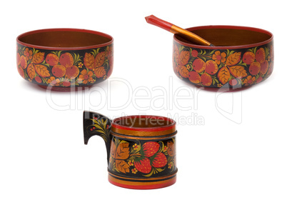 russian traditional houseware isolated on a white