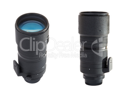 camera lens isolated on a white