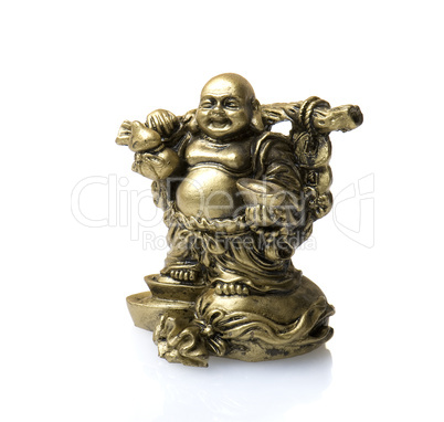 statuette of laugh Buddha isolated on a white