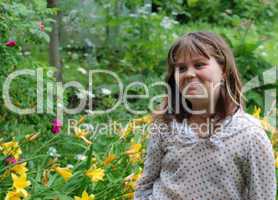 girl in summer garden