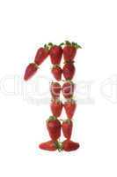 Fresh and tasty strawberry digit isolated on a white