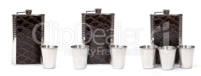 Photo of the metal flask isolated on a white