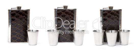 Photo of the metal flask isolated on a white