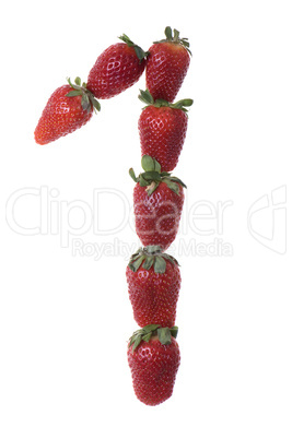 Fresh and tasty strawberry digit isolated on white