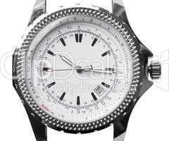 used silver watch isolated over white background