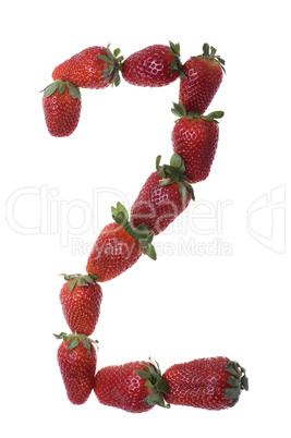 Fresh and tasty strawberry digit isolated on white