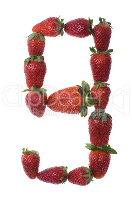 Fresh and tasty strawberry digit isolated on white