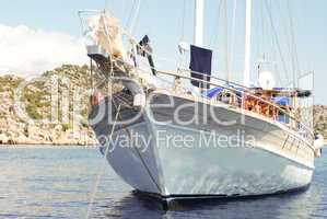 private Yacht Under Sail in Mediterranean