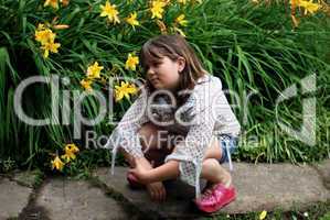 girl in summer garden