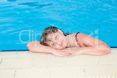 girl in swimming pool