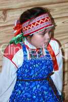 russian girl in traditional clothes