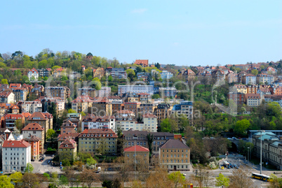Residential area in Stuttgart city center, Panoramic view