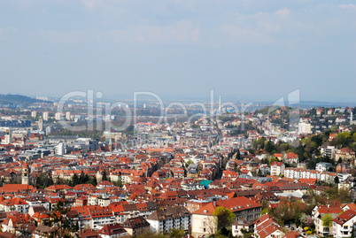 Panoramic view of Stuttgart city centre
