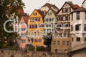 Tübingen embankment and medieval buildings