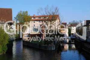 Riverside street in Stuttgart-Esslingen