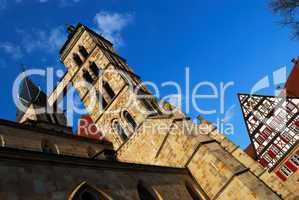 Church and house in Stuttgart-Esslingen