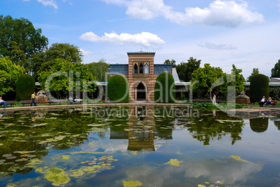 Tranquil pond in Stuttgart zoo