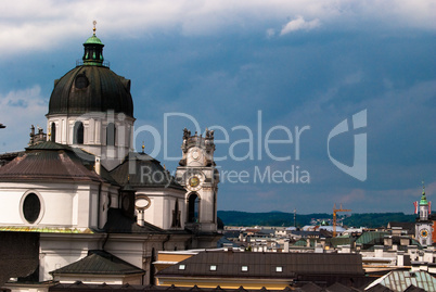 Salzburg under rainy clouds, Austria