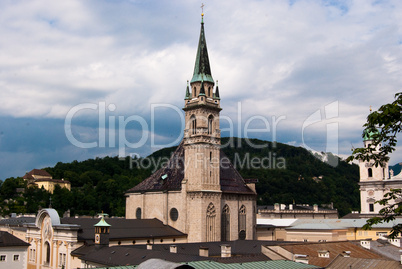 Salzburg church panoramic view, Austria