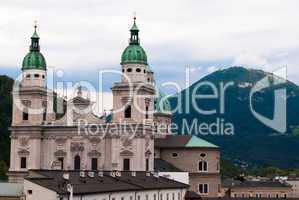 Salzburg cathedral and Alps, Austria