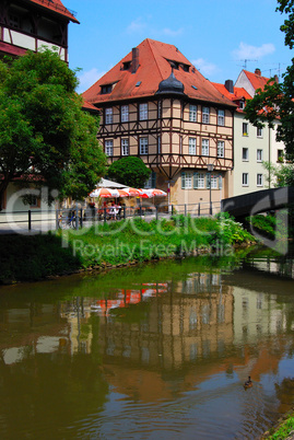 Calm cityscape in Bamberg old town, Bavaria, Germany