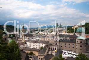 Salzburg monastery and cityscape, Austria