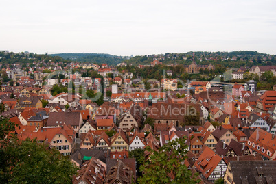 Panoramic view of Tübingen, Baden Württemberg, Germany
