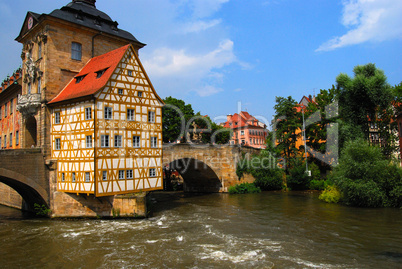 Bridge town hall in Bamberg, Bavaria, Germany
