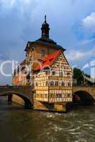 Town hall and Regnitz river, Bamberg, Bavaria, Germany