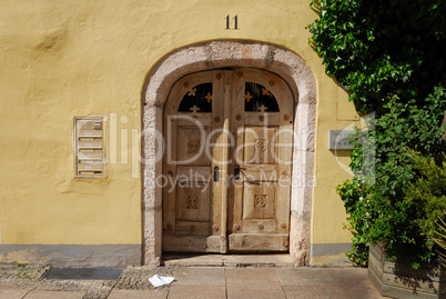 Medieval wooden door in Fussen