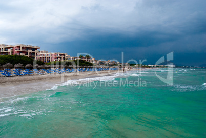 Majorca beach and emerald waters of the Mediterranean Sea, Spain