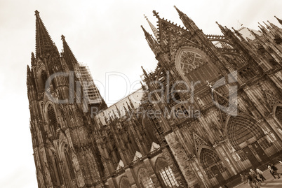 Cologne cathedral in sepia, Germany