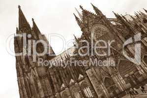 Cologne cathedral in sepia, Germany