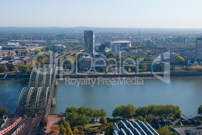 Rhain river and bridge, Cologne