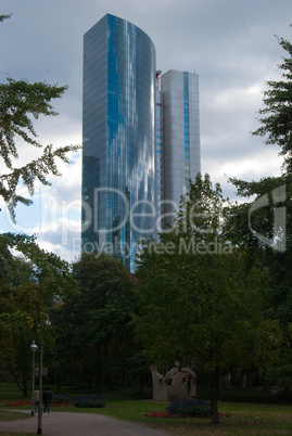 Park and a Skyscraper in Frankfurt