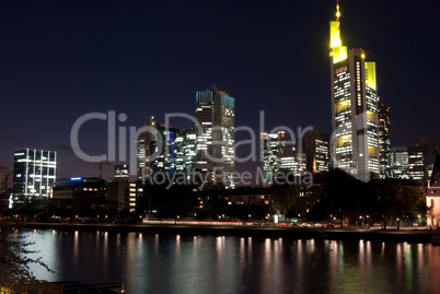 Frankfurt downtown at night