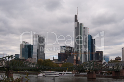 Frankfurt downtown and Main river