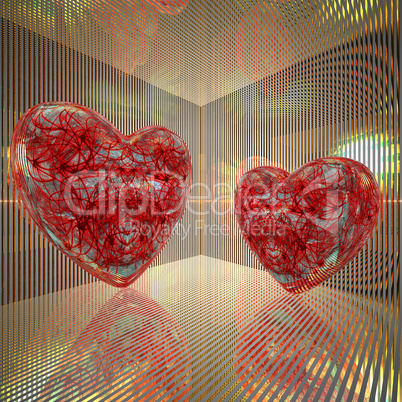 red love hearts