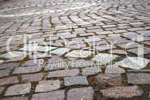 Medieval cobblestone paving texture