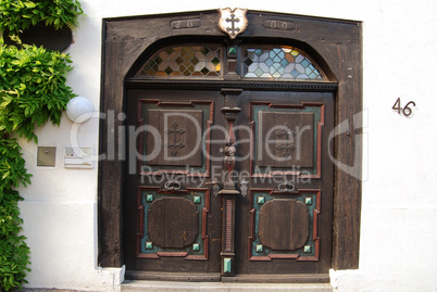 Old wooden door close-up